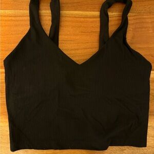 Black Ribbed Crop Top